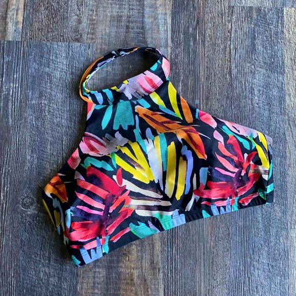 Black La Flora Leolani bikini halter top - Picture 1 of 3